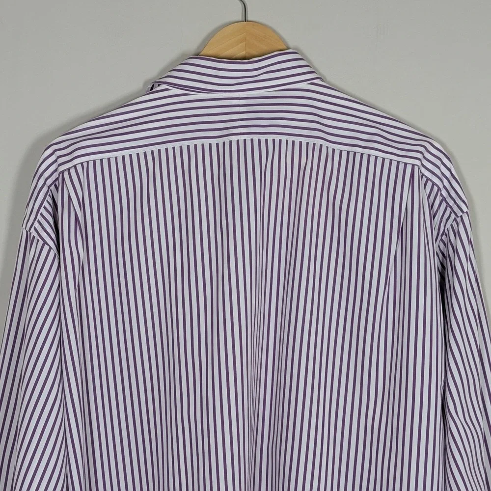 Polo Ralph Lauren Lowell Sport Shirt Mens XL Purple White Striped Button Down